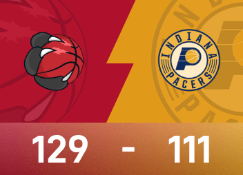 NBA战报：巴雷特22分6板，猛龙129-111轻取步行者